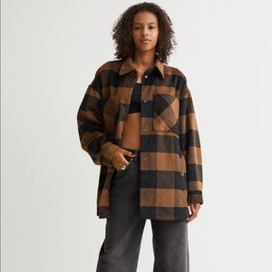 H&M Black and Brown Plaid Jacket